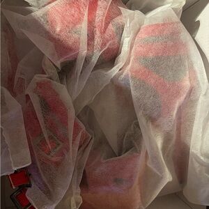 Red and Black Striped platform heels